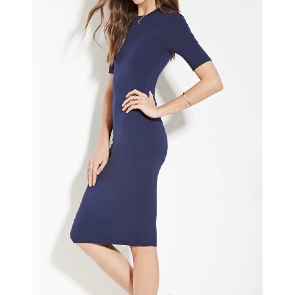 Flattering navy bodycon dress MOVING SALE - Picture 1 of 2