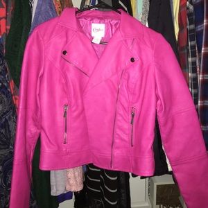 Bright pink leather Candie's Jacket