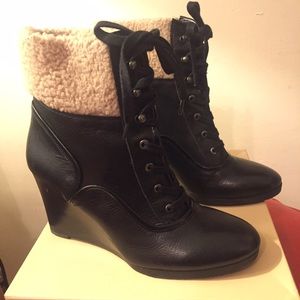 Like New W/Box Franco Sarto Winter Wedge Boots 8.5