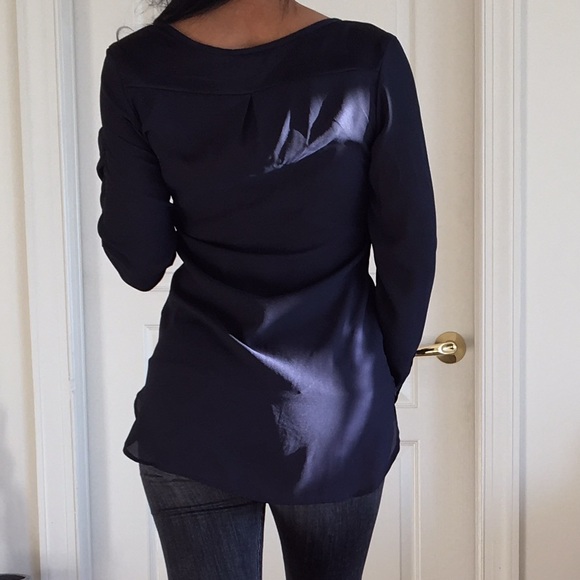 H&M navy button blouse - Picture 2 of 4