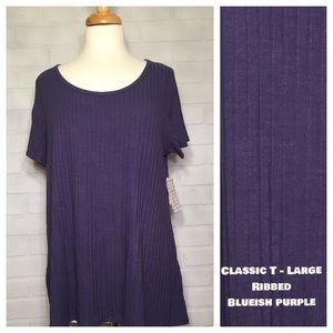 LuLaRoe Ribbed Classic T - Lrg - NWT - Blue-Purple