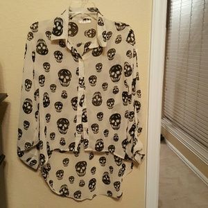 Skull Print Blouse