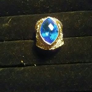New STERLING silver .925 Carribean blue topaz ring