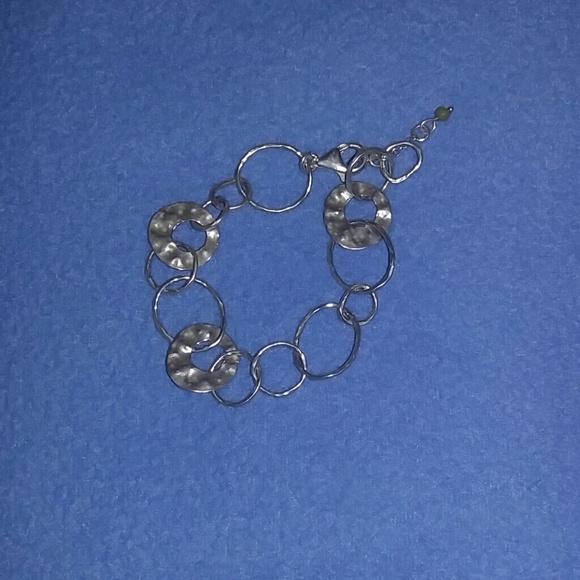 Silpada hammered link bracelet with Jade accent