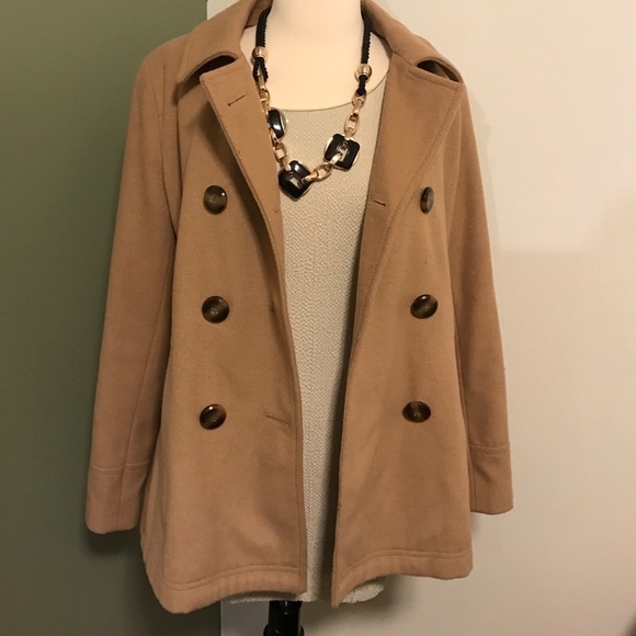 Double-Breasted Faux Wool Peacoat