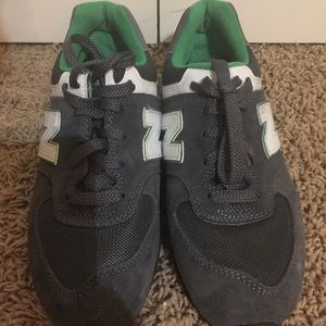 Green/grey new balance sneakers