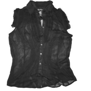 Black sheer top, size L