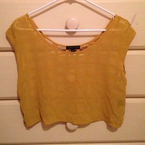 Loose Yellow Caged Back Top