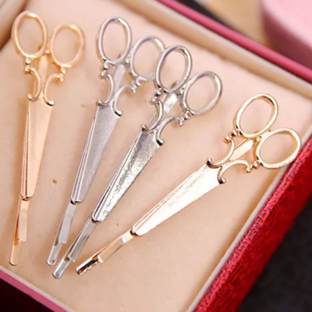 ✨NEW✨2Pc Fashion Gold Scissor Hair Clips - Picture 7 of 7
