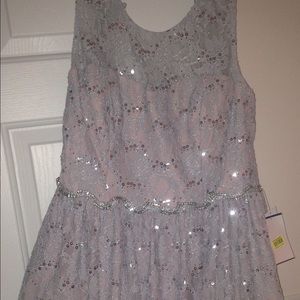 Grey lace dress