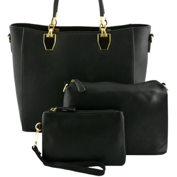 designer handbags poshmark 61% off Handbags - ????HP????Black Designer Handbag ????3 Piece Set from Jessica's closet on Poshmark