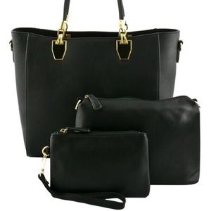 💕HP💕Black Designer Handbag 👜3 Piece Set