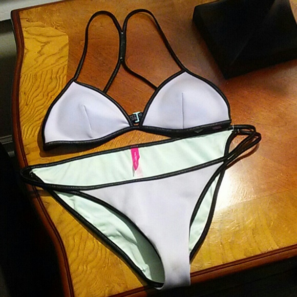VICTORIA'S SECRET racer back purple and teal bikin