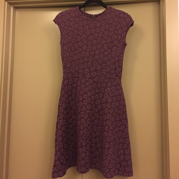 LOFT Leopard Textured Flare Dress