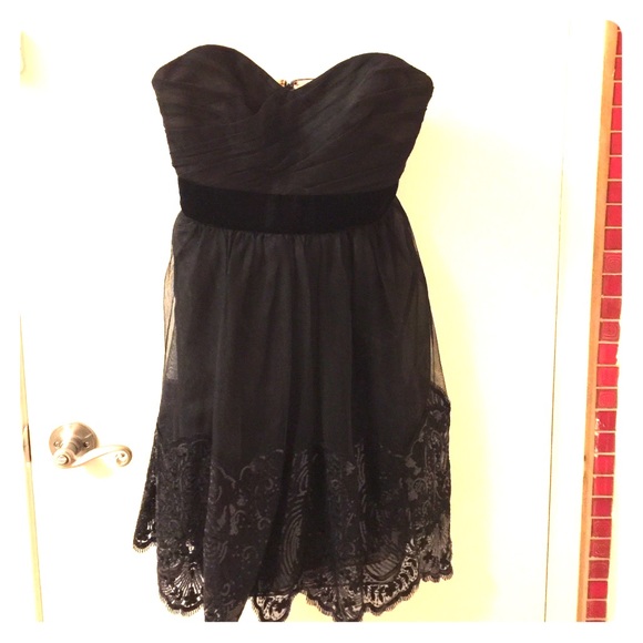 Marchesa Notte black mini black dress