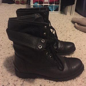 Black combat style boots