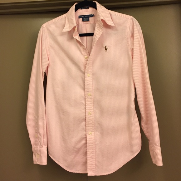 Ralph Lauren Pink & White Stripe Oxford Shirt