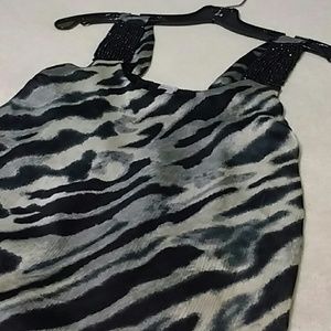 Black Animal Print Top
