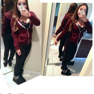 Maroon American Apparel hoodie