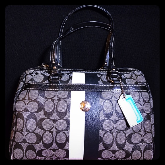 SOLD! Coach purse, monochromatic black/gray