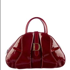 Christian Dior Red Patent Leather Saddle