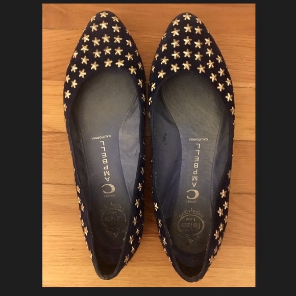 Barely worn Jeffrey Campbell Blue Suede Star Flats