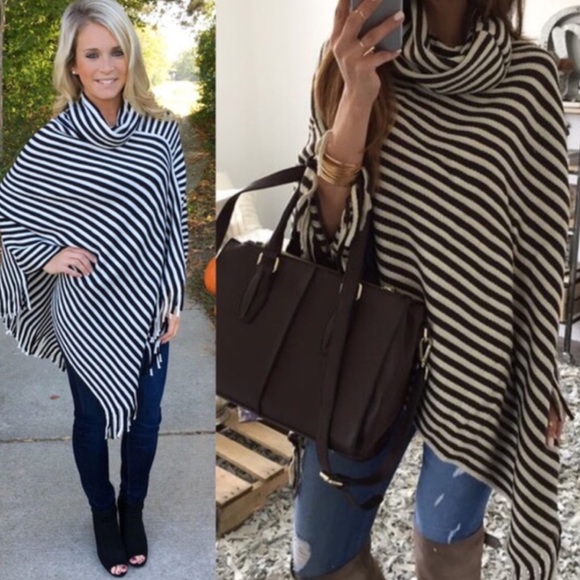 🚨1 HR SALE🚨EMMALEE cowl neck poncho - BLACK - Picture 4 of 4