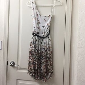Mango pleated chiffon spring dress