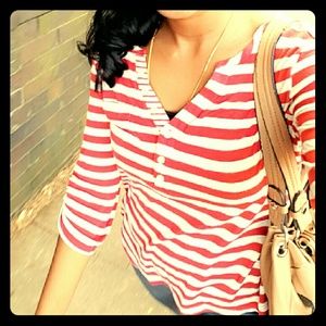 Red & White Striped Top