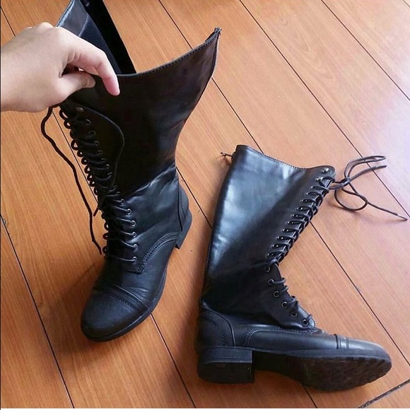 madden girl knee high combat boots