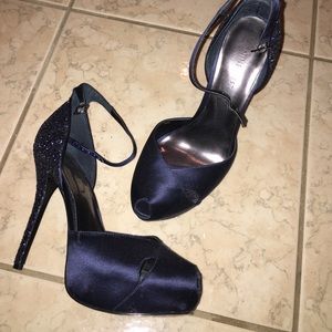 Navy glitter heel