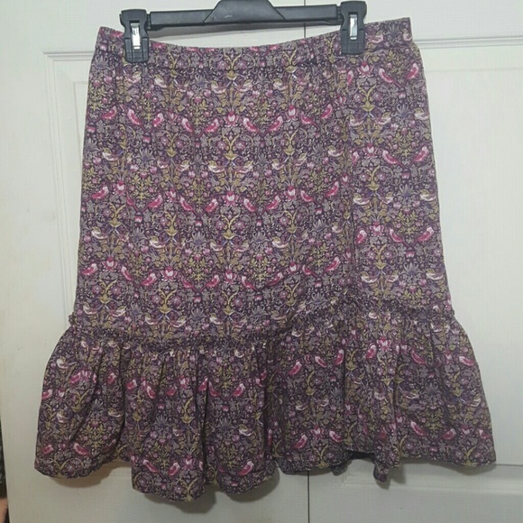 Purple Flowey Floral Printed Boho Skirt