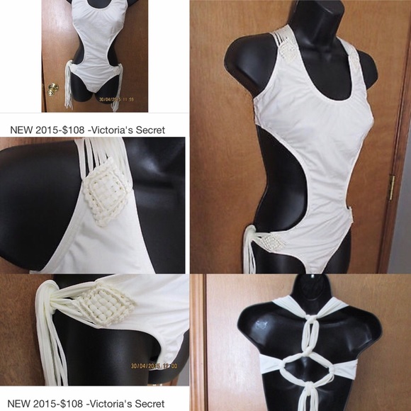 Cream Victoria's Secret monokini bathing suit