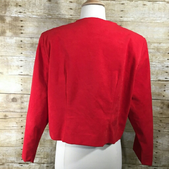 Vintage Out On A Limb Red Suede Cropped Jacket - Picture 2 of 4
