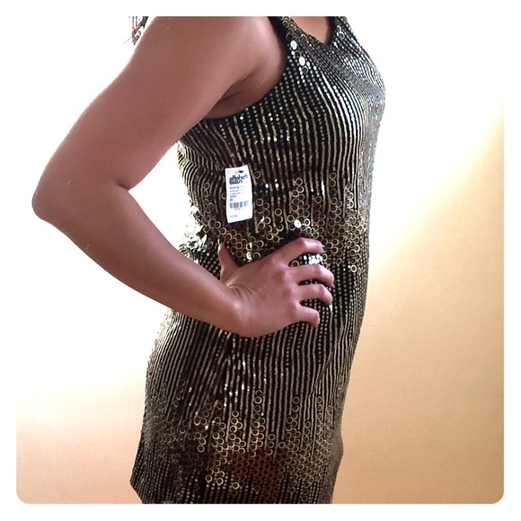 Charlotte Russe Gold sequin slip dress