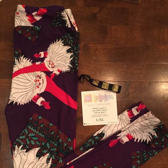 Lularoe kids L/Xl holiday santa leggings