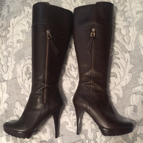 Guess Teddie leather knee boots