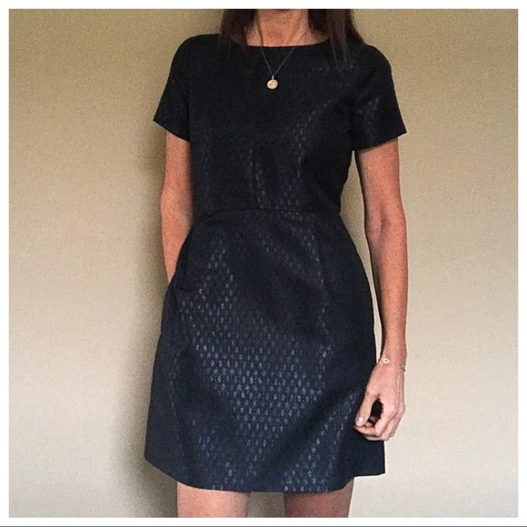 Madewell Black Metallic Jacquard Sheath Dress - Picture 5 of 7