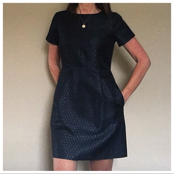Madewell Black Metallic Jacquard Sheath Dress - Picture 6 of 7