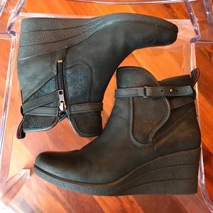 👢Ugg Black Wedge 💦Waterproof Booties🌂