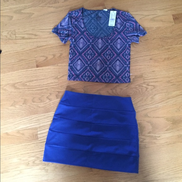 Brand new Pac sun cropped top.and skirt