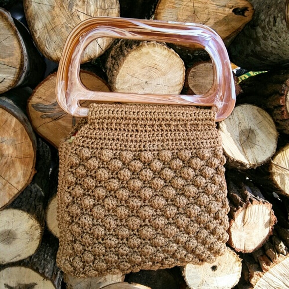 Vintage Bags - SOLD BAKELITE Macrame Handbag Vintage Bags - SOLD BAKELITE Macrame Handbag
