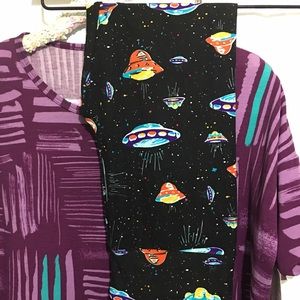 Bundle Set LuLaRoe Leggings Irma Space Ships UFO