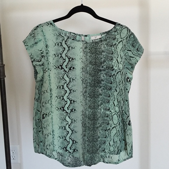 Joie silk snakeskin print top