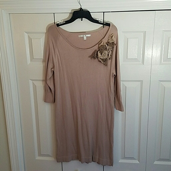Lauren Conrad beige sweater dress Sz M