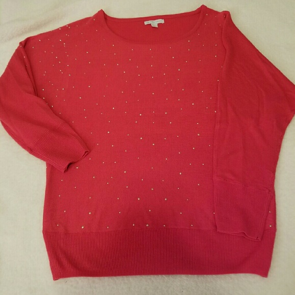 NY & co  Pink Jeweled Sweater