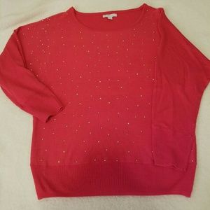 NY & co  Pink Jeweled Sweater
