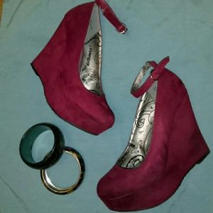 Wine Dollhouse Platforms Red/ Burgundy