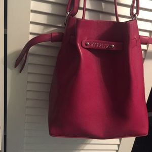 Kenneth Cole Reaction deep red bucket bag