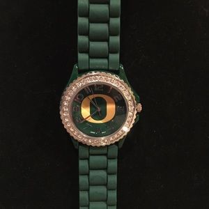 Oregon Ducks Ladies Silicon Logo Wrist Watch
